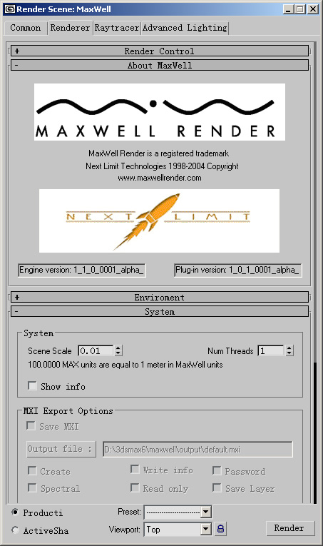  Maxwell Render for 3dsmax UI 