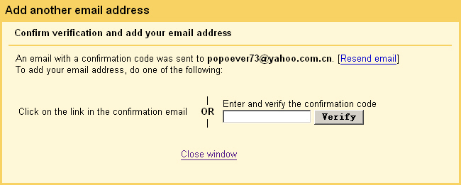  Send mail as: verify 