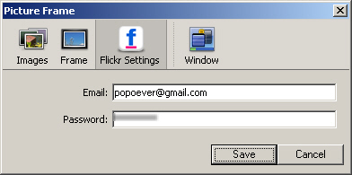  Picture frame: flickr setting 